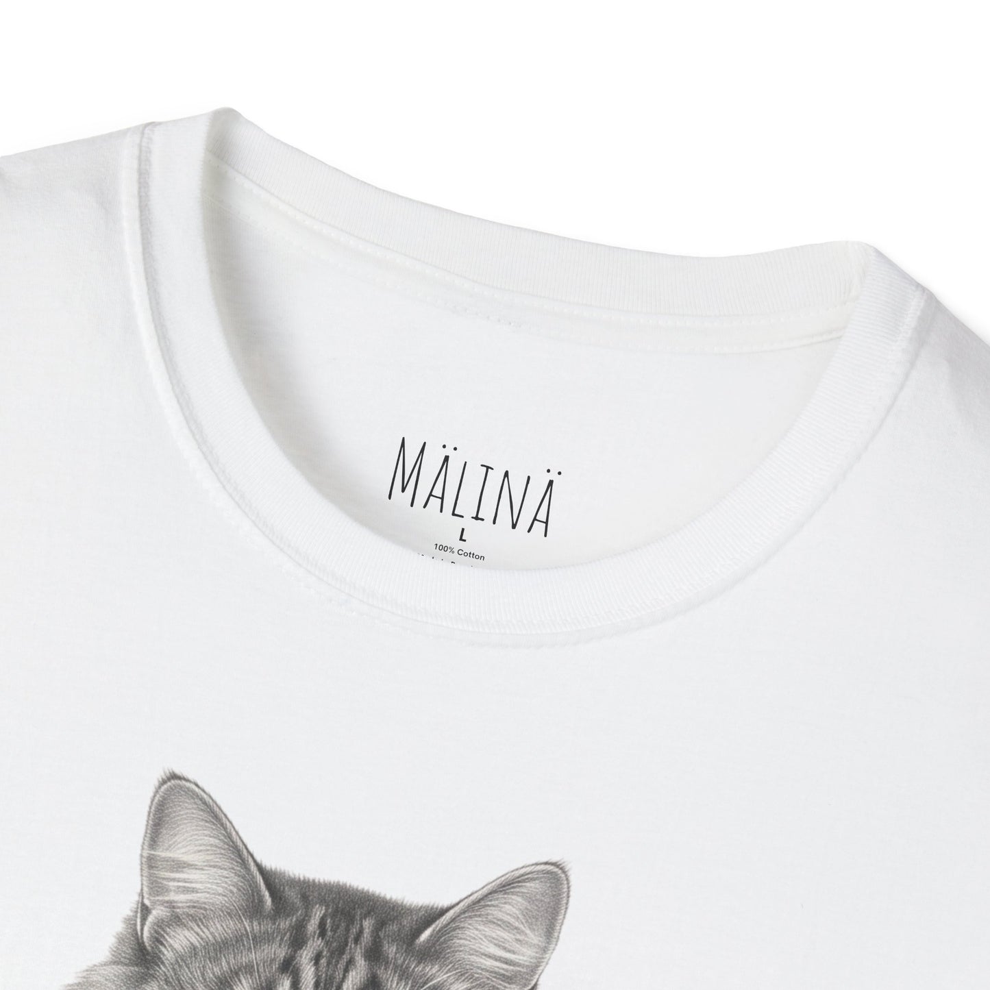 Fat Tabby Cat Pencil Drawn Shirt