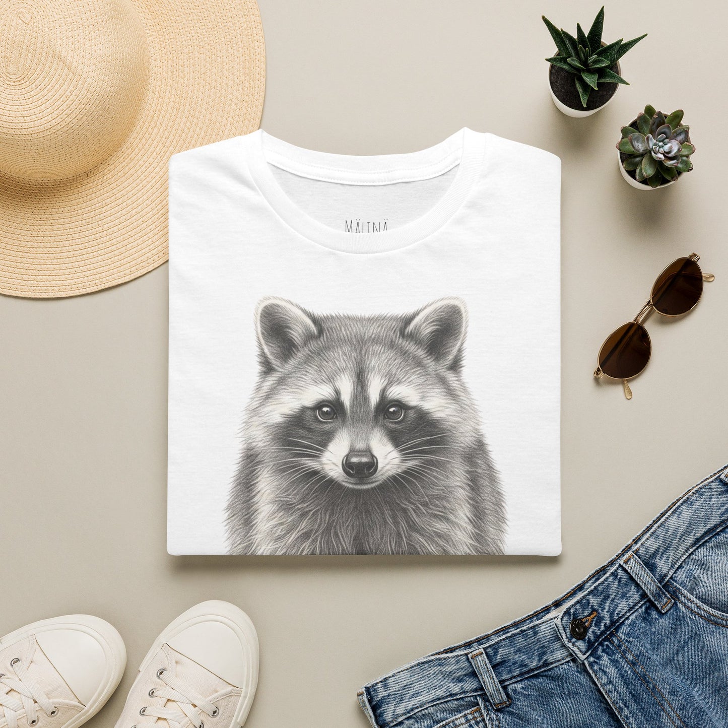 Raccoon Pencil Drawn Shirt