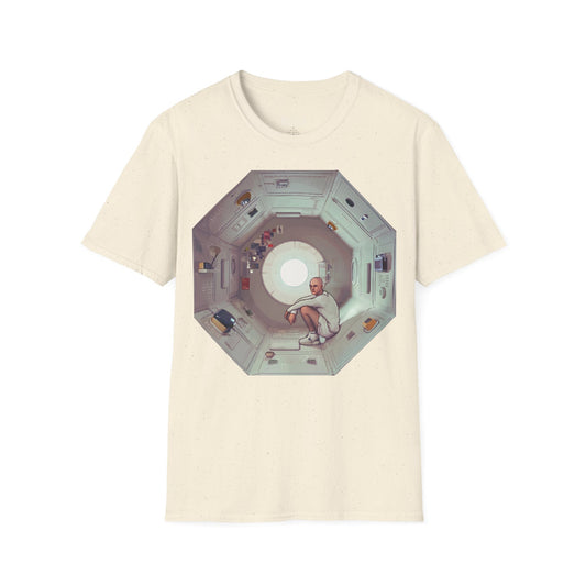 Astronaut in Space Capsule T-Shirt | Retro Space Station Interior