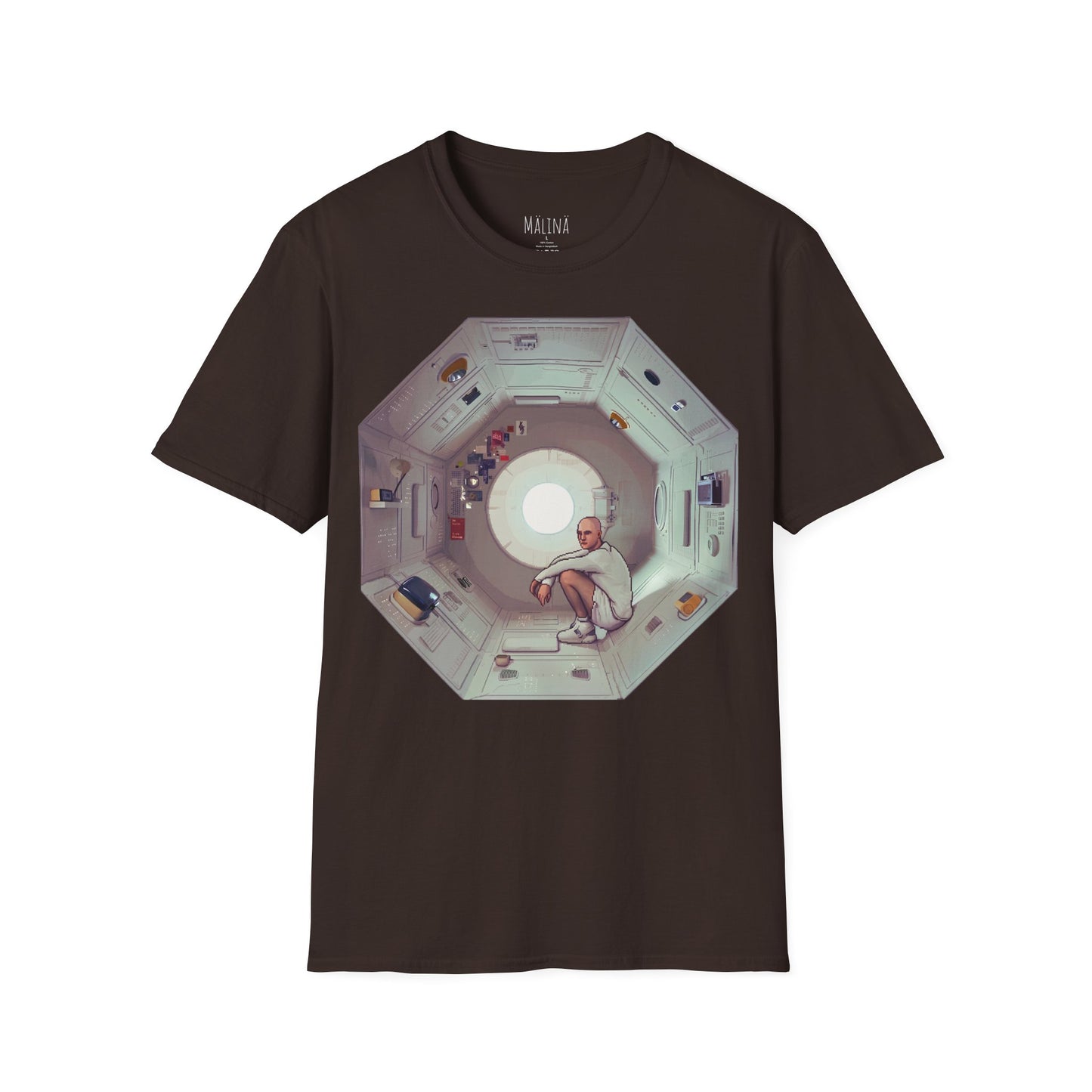 Astronaut in Space Capsule T-Shirt | Retro Space Station Interior