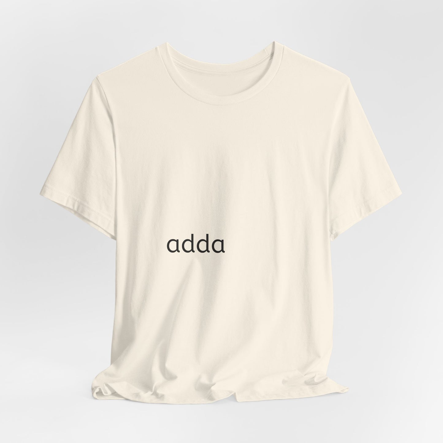 Adda Minimalist Tee — Small Center Chest Text T-Shirt
