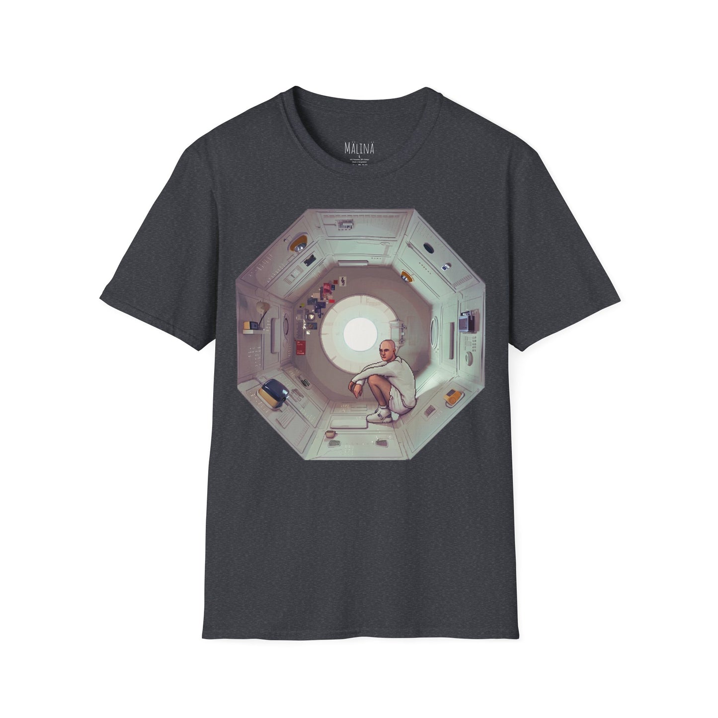 Astronaut in Space Capsule T-Shirt | Retro Space Station Interior