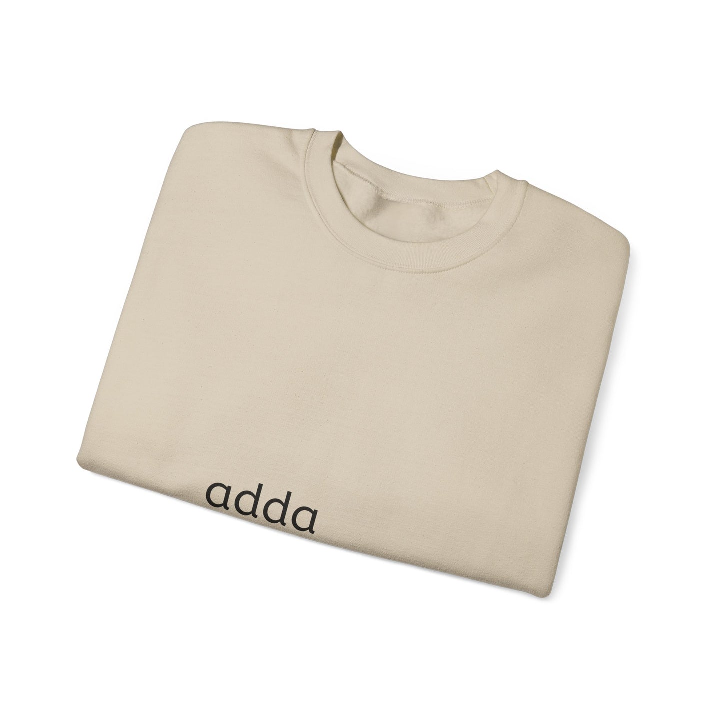 Adda Minimalist Crewneck Sweatshirt — Simple Text Logo Pullover
