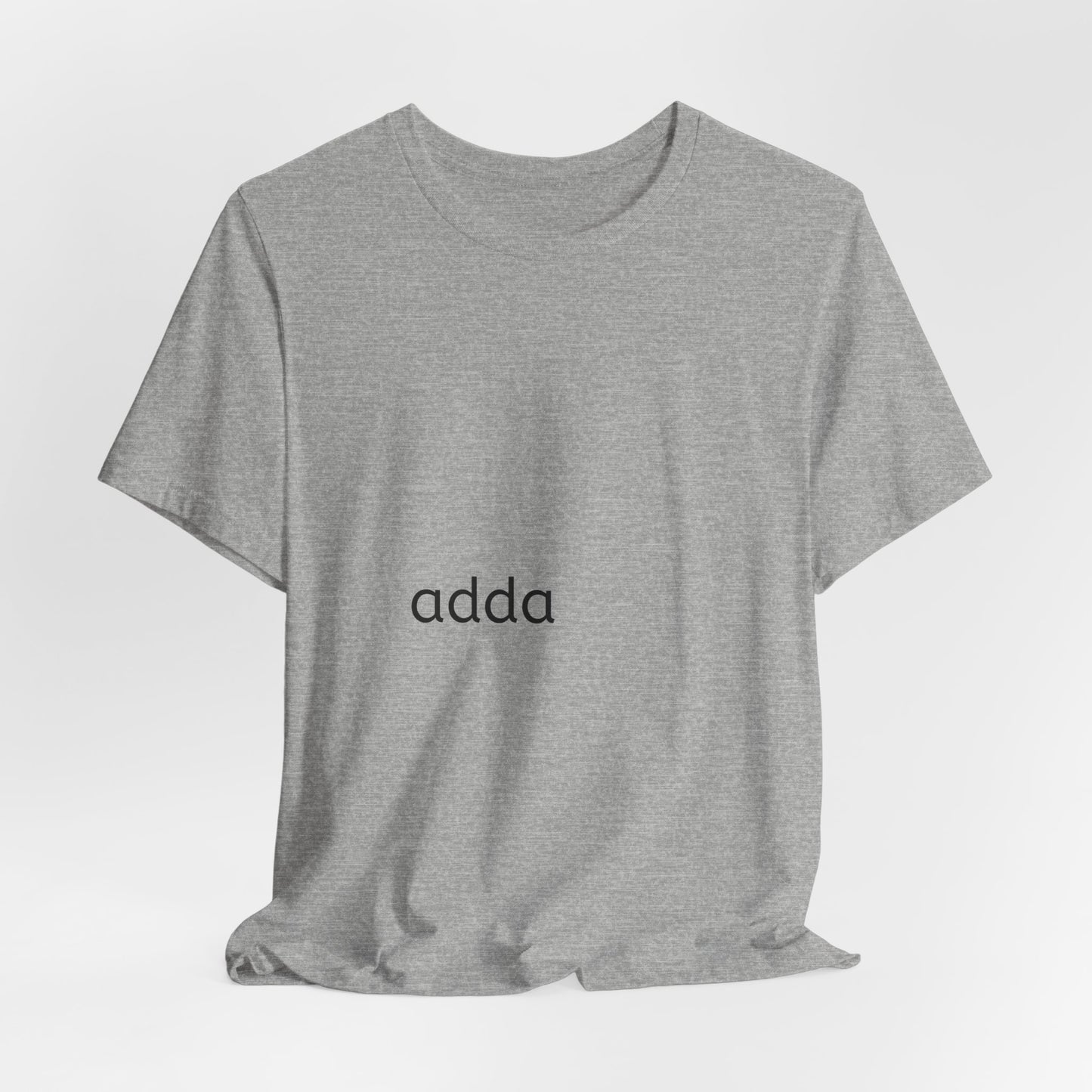 Adda Minimalist Tee — Small Center Chest Text T-Shirt