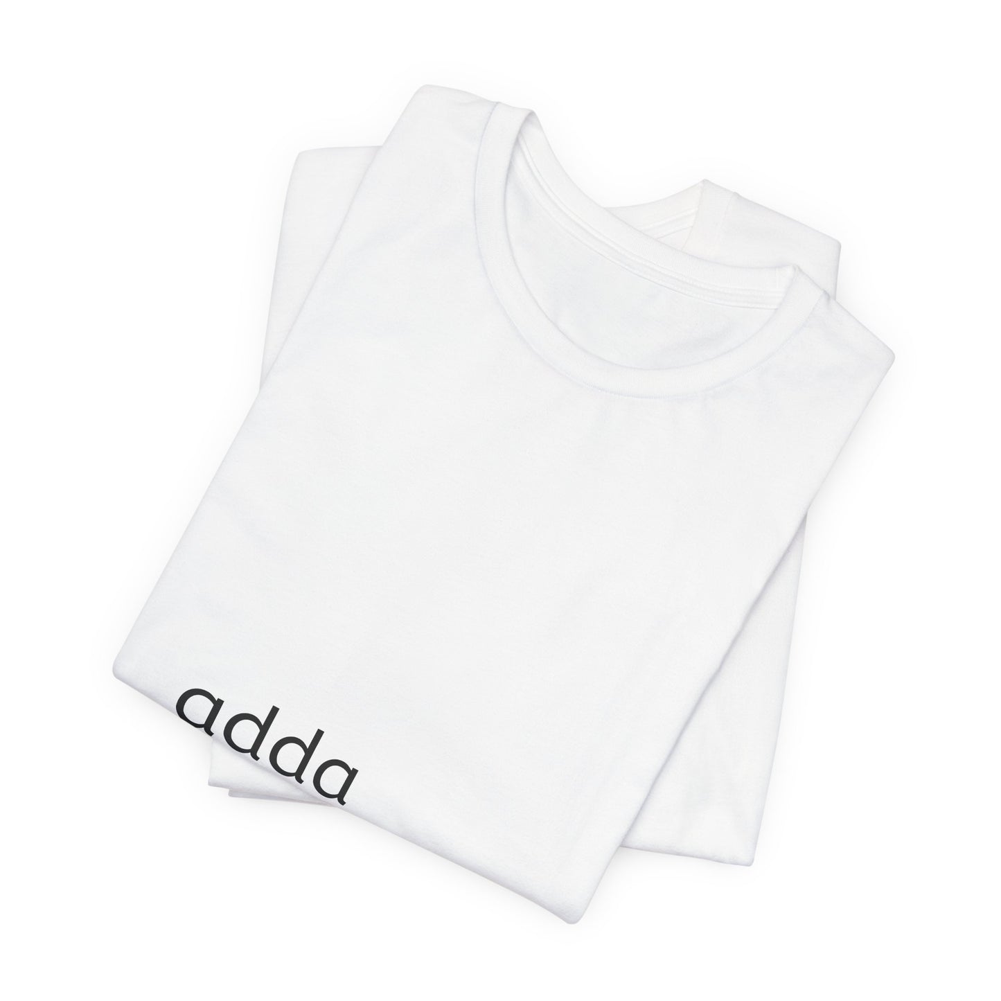 Adda Minimalist Tee — Small Center Chest Text T-Shirt