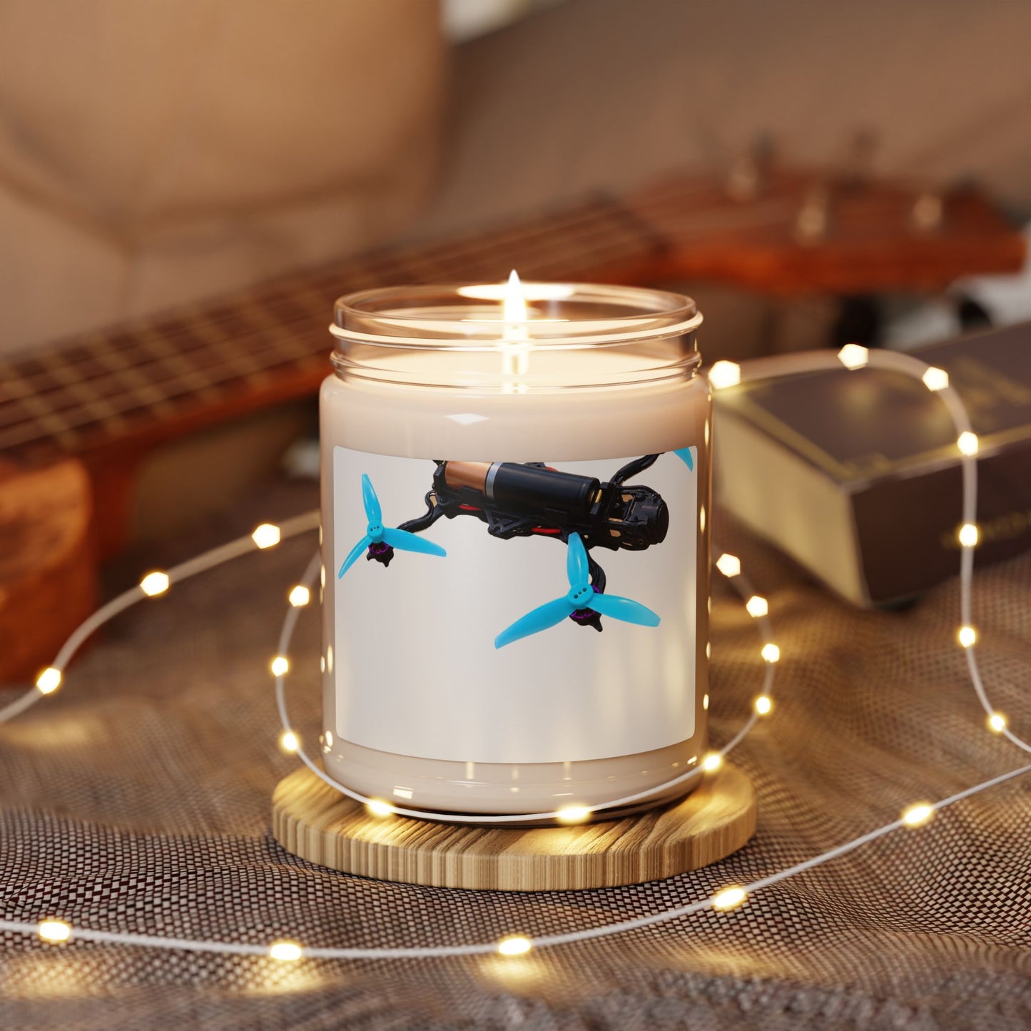 Blue Propeller Drone Candle | Scented Soy Candle 9oz
