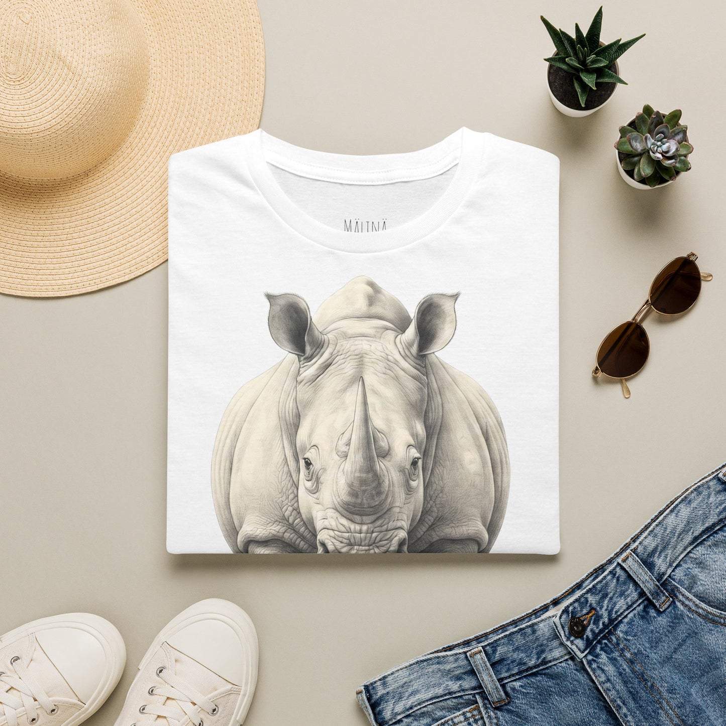 Rhino Pencil Drawn Shirt
