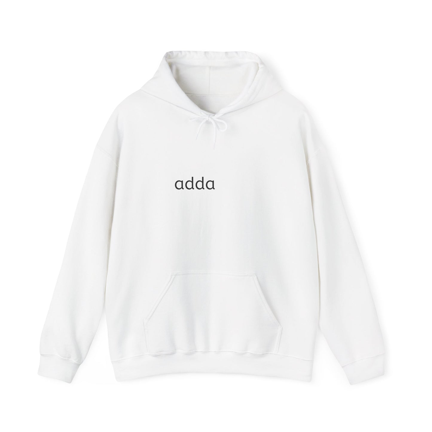 Minimalist "adda" Hoodie – Simple Monogram White Pullover