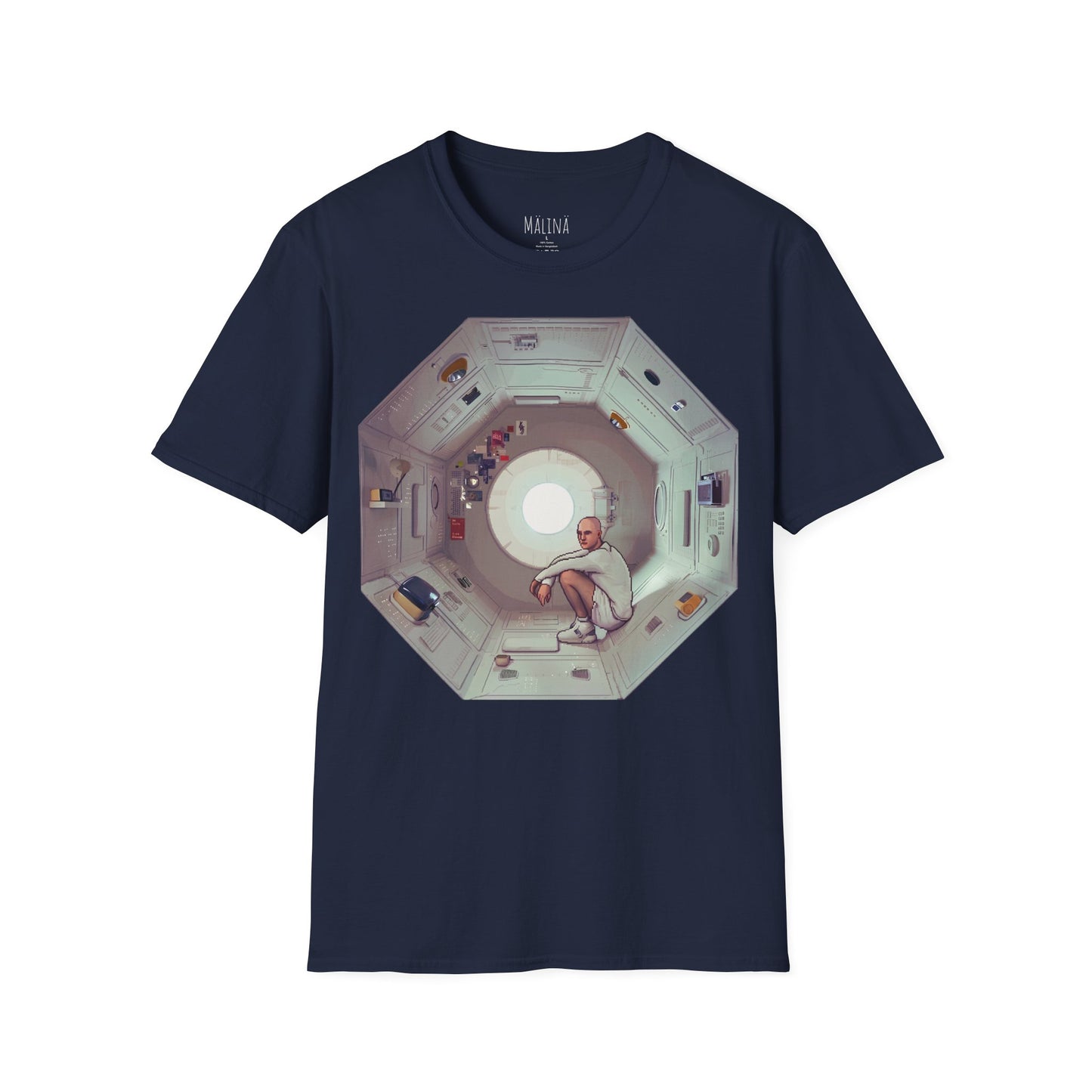 Astronaut in Space Capsule T-Shirt | Retro Space Station Interior