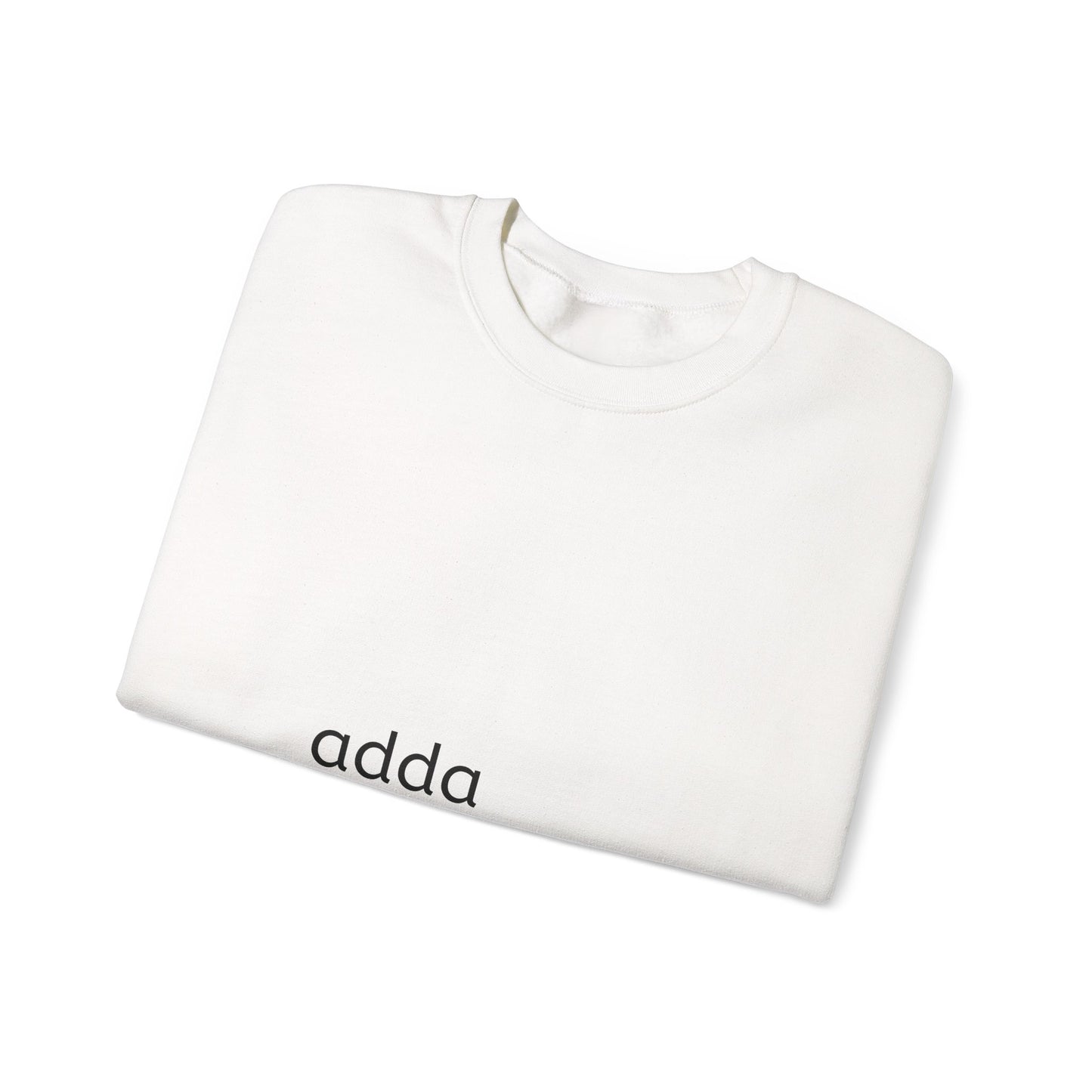Adda Minimalist Crewneck Sweatshirt — Simple Text Logo Pullover