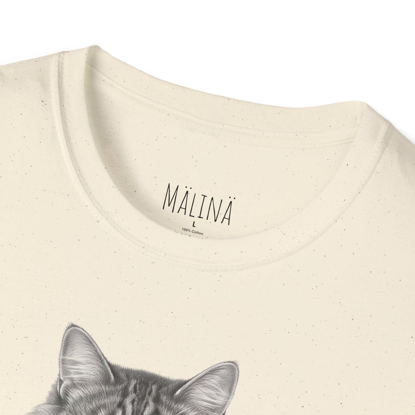 Fat Tabby Cat Pencil Drawn Shirt