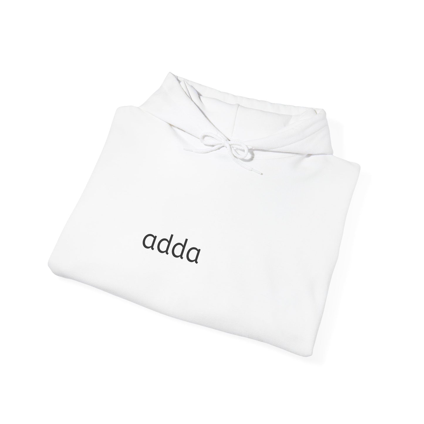 Minimalist "adda" Hoodie – Simple Monogram White Pullover